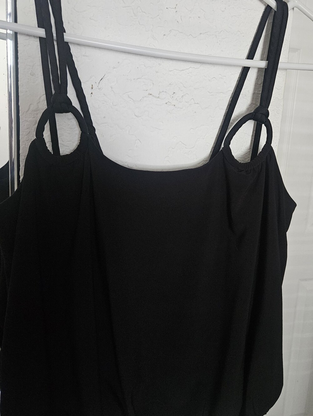 Express Black O-Ring Strap Bubble Hem Cami Tank Top - Size XS